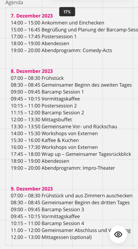 Agenda Bonn Technik Scouts Netzwerktreffen